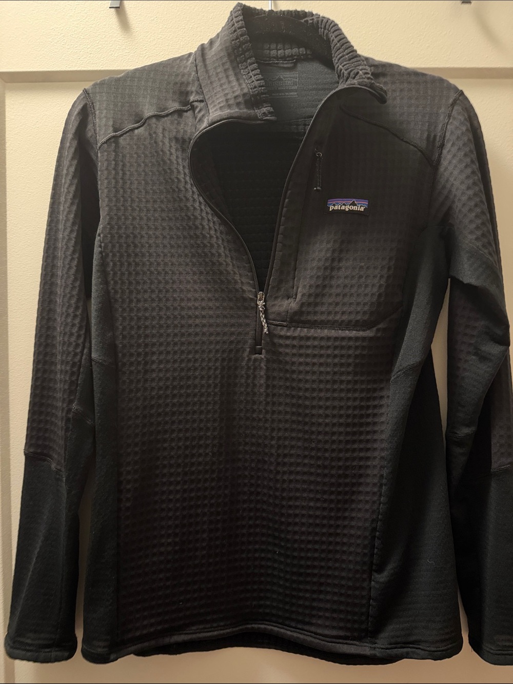 Patagonia Black Waffle Quarter-Zip Pullover